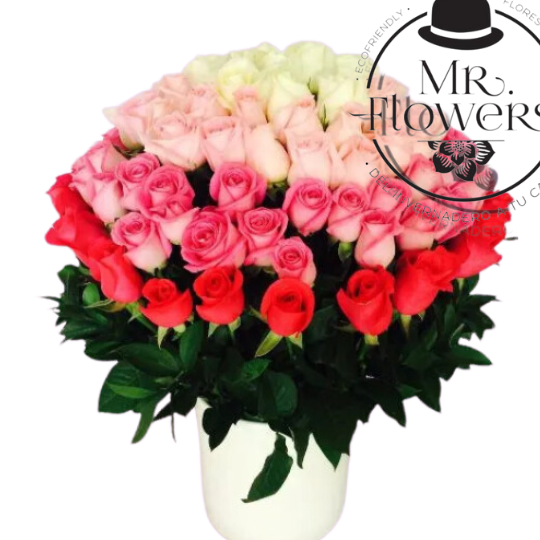 Arreglo floral con 100 Rosas