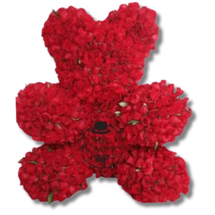 Hermoso Oso | 550 Rosas Rojas en forma de Oso