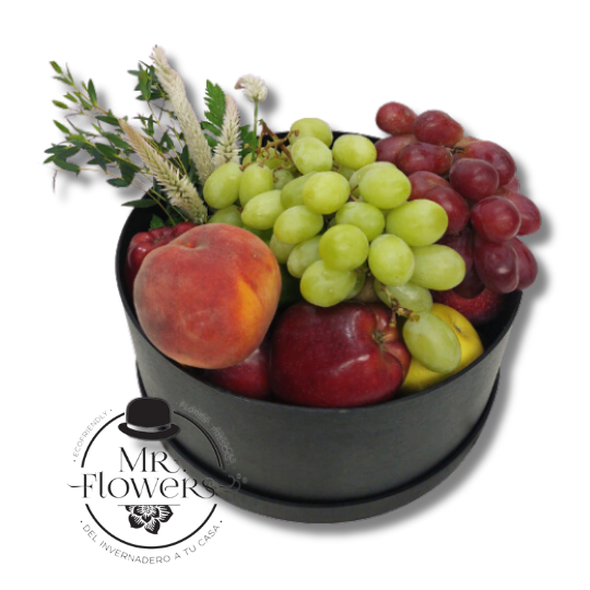 Caja frutal con detalle floral