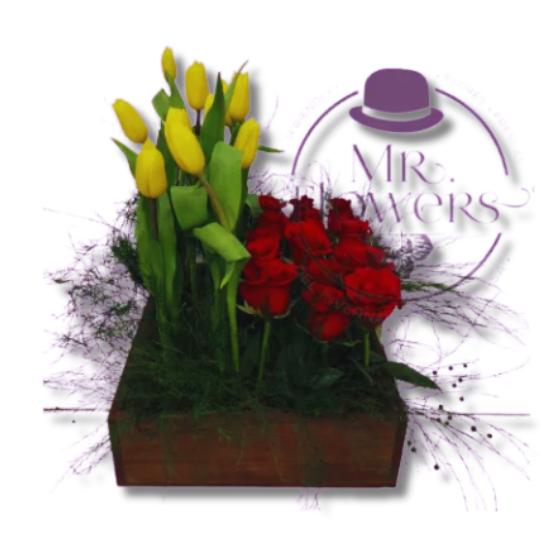 Tulipanes y Rosas Arreglo Floral ‘Despertares’