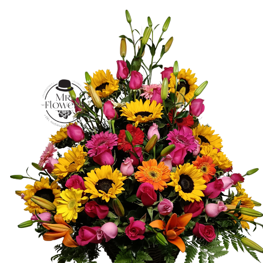Arreglo Floral Primaveral en Canasta Mixto