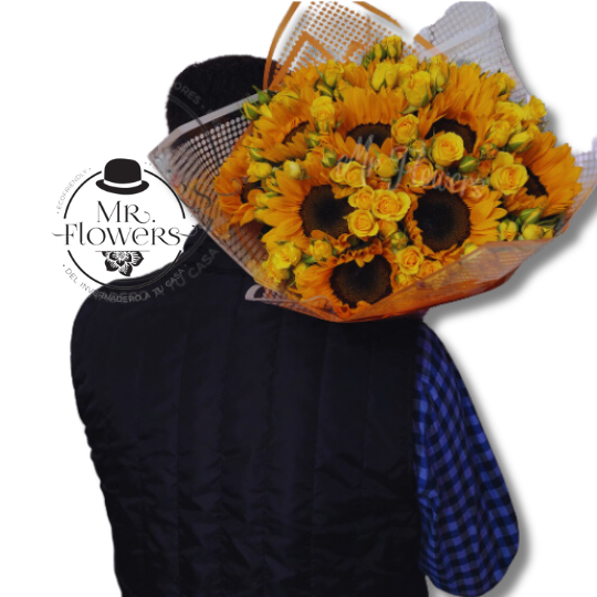 Ramo de Girasoles y Mini Rosas