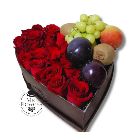 Corazón con Frutas y Flores