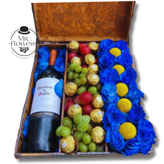 Vino, Flores y Frutas para Papá